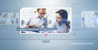 History Corporate Timeline Video Displays template preview