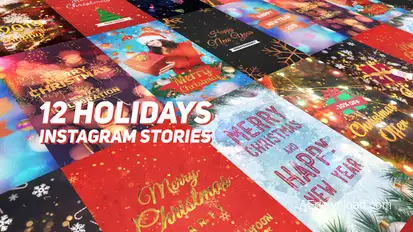 Holidays Instagram Stories Pack Video Displays template preview