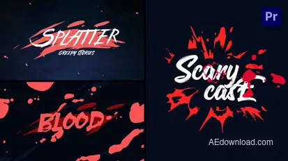 Horror Blood Splatter Opener [Premiere Pro] Premiere Pro template preview