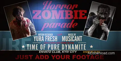 Horror Zombie Parade Video Displays template preview