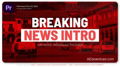 Hot News - Broadcast Package Premiere Pro template preview