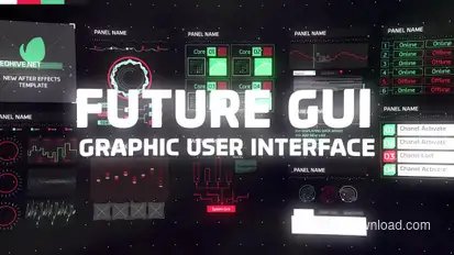 HUD and GUI Video Displays template preview