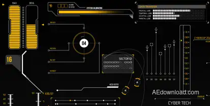 HUD Infographic Elements Video Displays template preview