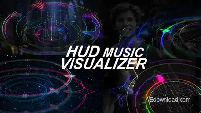 HUD Music Visualizer Video Displays template preview