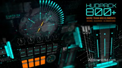 HUD Pack 800+ Video Displays template preview