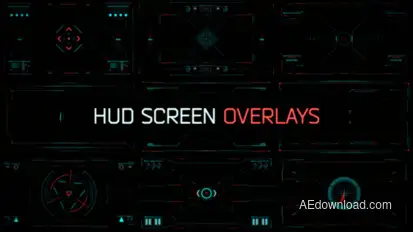 HUD Screen Overlays Video Displays template preview