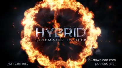 Hybrid Cinematic Trailer Video Displays template preview