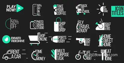 Icon Titles Video Displays template preview