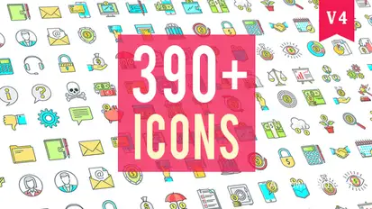 Icons Pack 390 Animated Icons Video Displays template preview