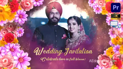 Indian Wedding Invitation Floral Slideshow - Premiere Pro Premiere Pro template preview