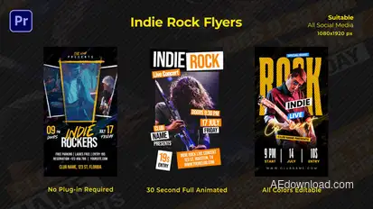 Indie Rock Flyers Premiere Pro template preview