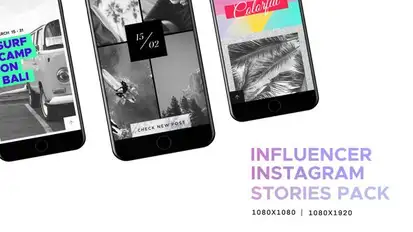 Influencer // Social Media - Instagram Stories Pack Video Displays template preview