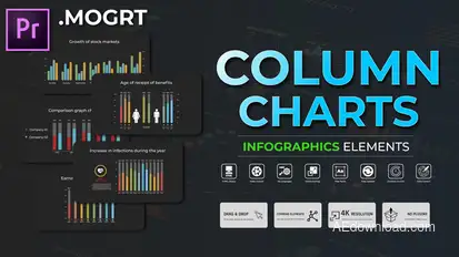 Infographic - Column Charts MOGRT Premiere Pro template preview