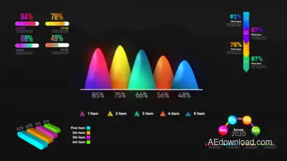 Infographic Modern Graphs Video Displays template preview