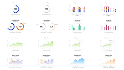 Infographics Charts Pack 2 Video Displays template preview