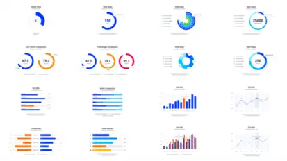 Infographics Charts Pack Video Displays template preview