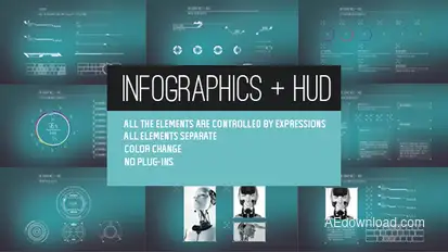 Infographics + HUD Video Displays template preview