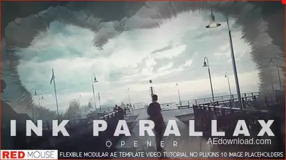 Ink Parallax Opener Video Displays template preview
