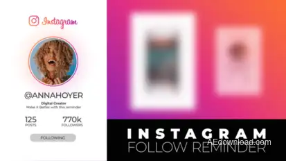 Instagram Follow Reminder Video Displays template preview