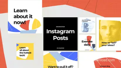 Instagram Posts - Dynamic Puzzle Video Displays template preview