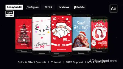 Instagram Stories | Christmas & New Year Video Displays template preview
