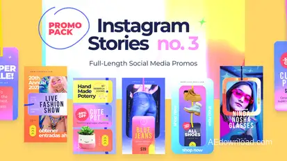 Instagram Stories no.3 Video Displays template preview