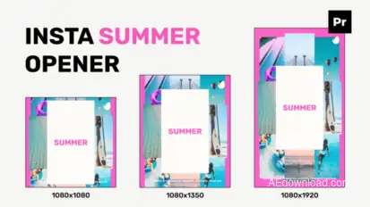 Instagram Summer Opener Premiere Pro template preview