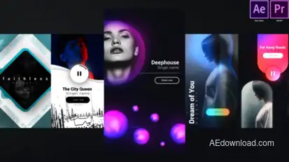 Instagram Unique Music Stories Video Displays template preview