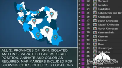 Iran Map Kit Video Displays template preview