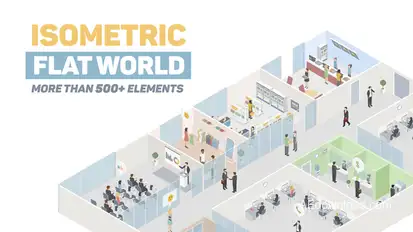 Isometric Flat World Video Displays template preview