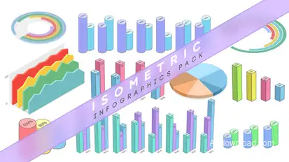 Isometric Infographics Pack Video Displays template preview