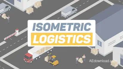 Isometric Logistics Video Displays template preview