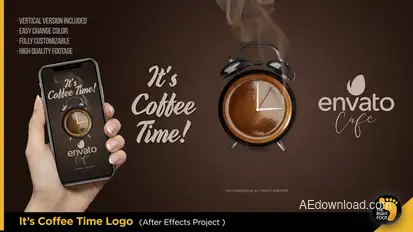 It's Coffee Time - Logo Video Displays template preview