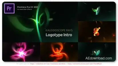 Kaleidoscope Rays - Logotype Intro Premiere Pro template preview