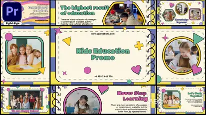 Kids Education Promo | Back to School | MOGRT Premiere Pro template preview