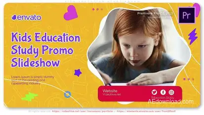 Kids Education Study Promo Premiere Pro template preview