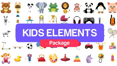 Kids Elements Package Video Displays template preview