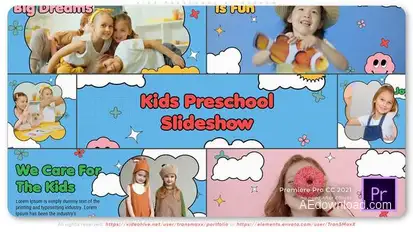 Kids Preschool Slideshow Premiere Pro template preview