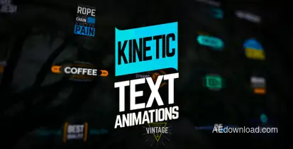 Kinetic Text Animations Video Displays template preview