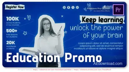 Learn New Language School Premiere Pro template preview