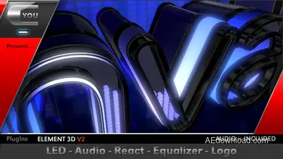 LED Audio React Equalizer Logo Video Displays template preview