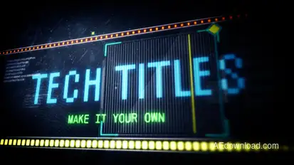 Led Tech Titles Premiere Pro template preview