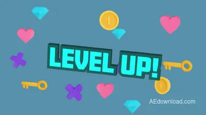 Level Up Fun Gaming Title Premiere Pro template preview