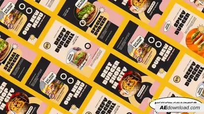 Liare Burger Shop Reels & Stories | Mogrt Premiere Pro template preview