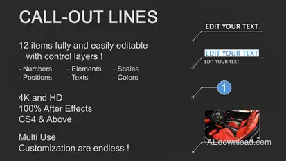 Line Call-Outs Video Displays template preview