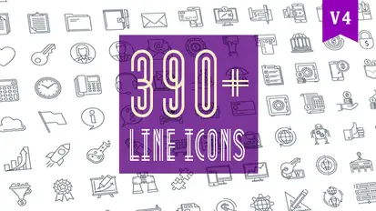 Line Icons Pack 390 Animated Icons Video Displays template preview