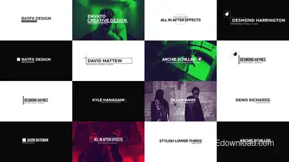 Line Lower Thirds 04 Premiere Pro template preview