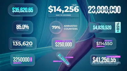 Liquid Animated Counters Infographics template preview