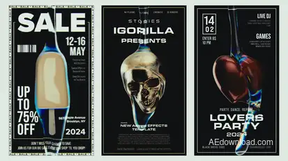 Liquid Glass Stories Premiere Pro template preview