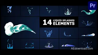 Liquid Splashes Elements | Premiere Pro MOGRT Premiere Pro template preview